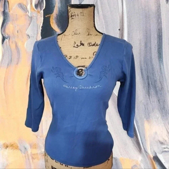 HARLEY Davidson Vintage Women's long sleeve tee. Size Medium - Picture 3 of 7